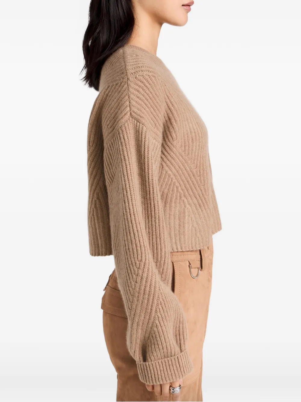 Le Kasha Yucutan geribbelde trui Beige