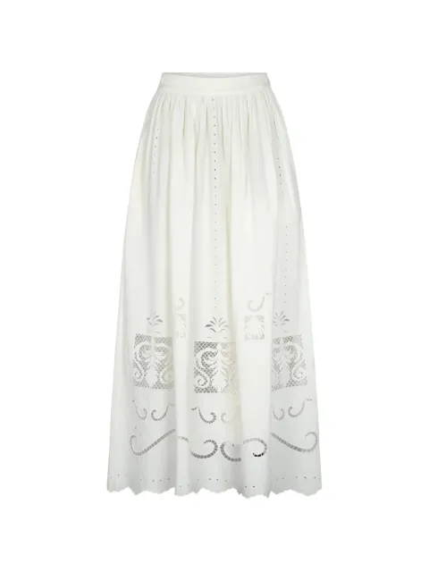 Carolina K Larissa eyelet-embroidered scalloped skirt