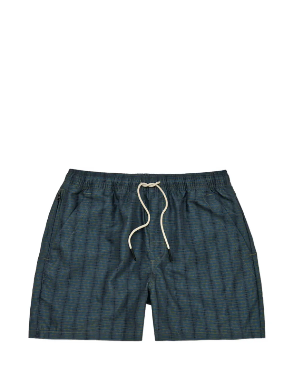 OAS Company check-pattern swim shorts - Blu
