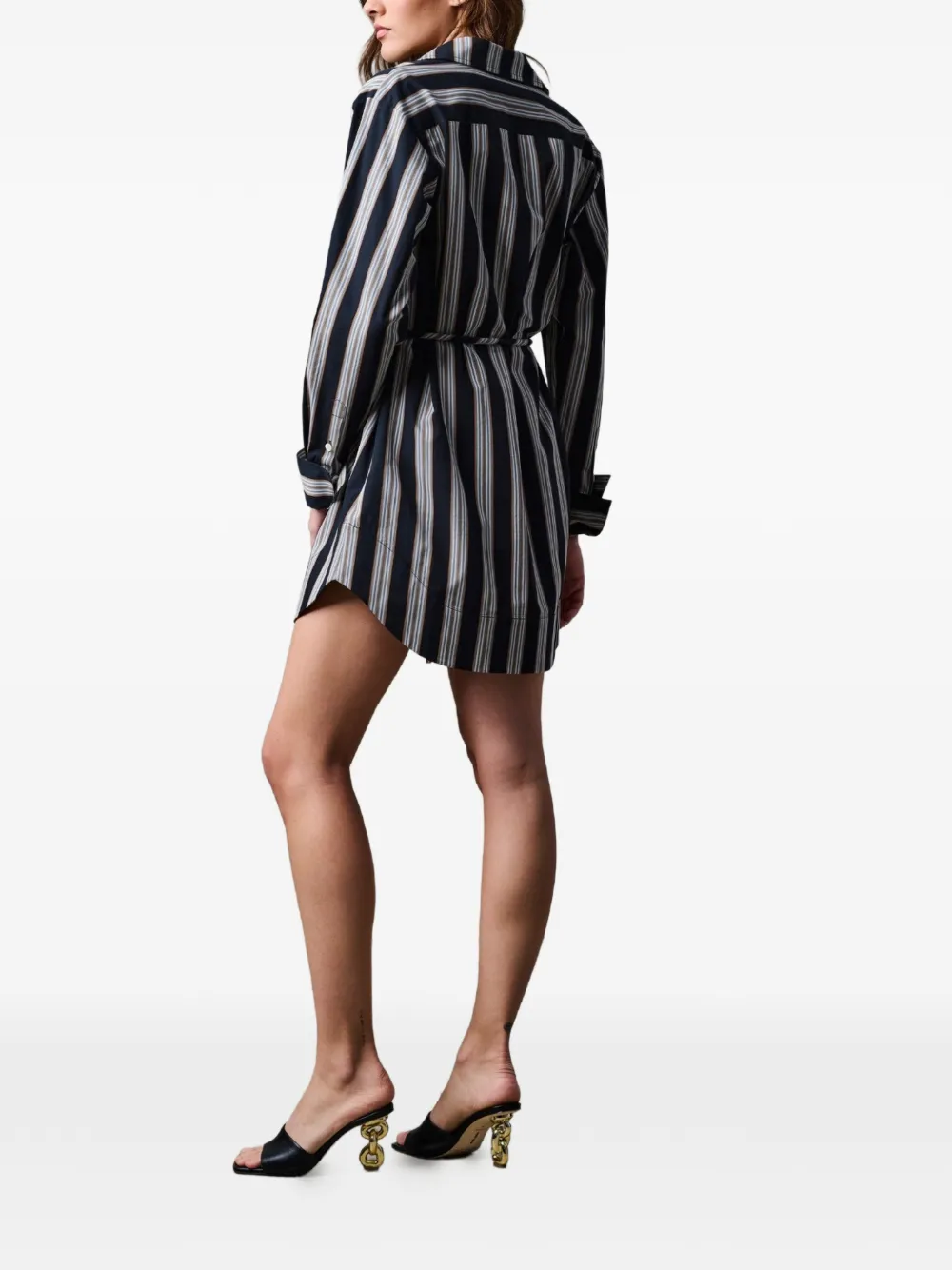 HEVRON Abby blousejurk met ceintuur Zwart