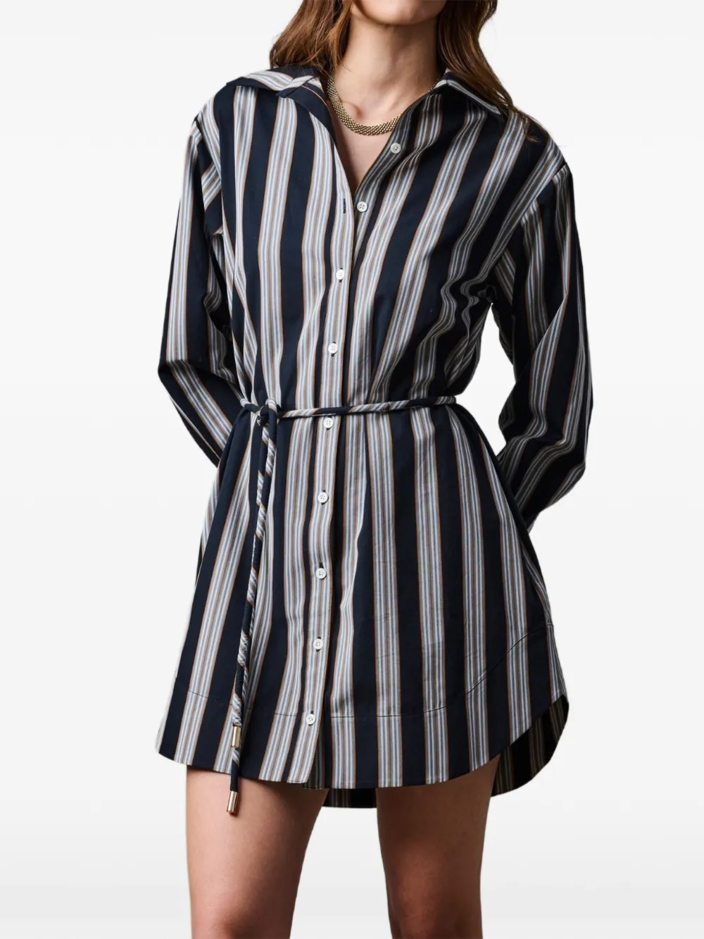 HEVRON Abby blousejurk met ceintuur Zwart