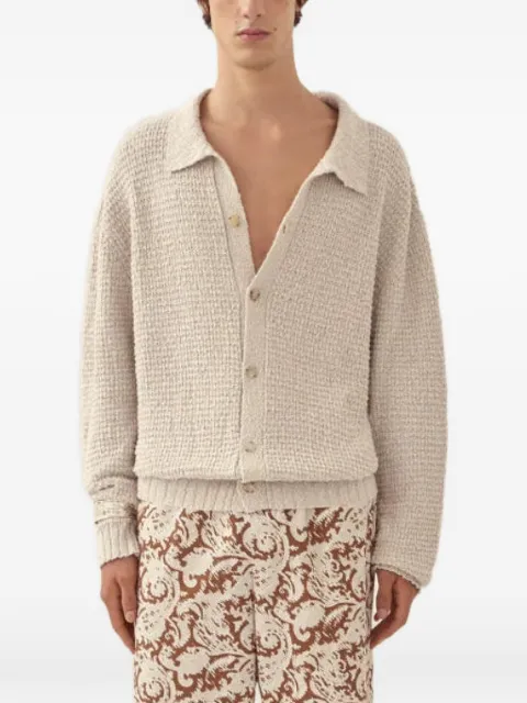 COMMAS drop-shoulder waffle-knit cardigan