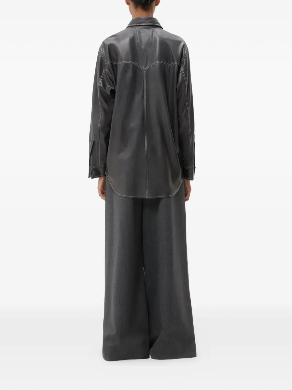TWP Blouse met contrasterend stiksel Grijs