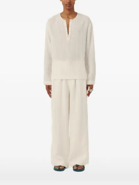 COMMAS ribbed-knit long-sleeve T-shirt