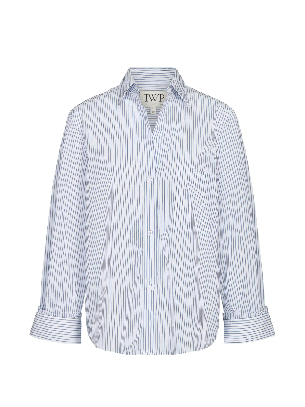 TWP striped patch-pocket shirt - Bianco