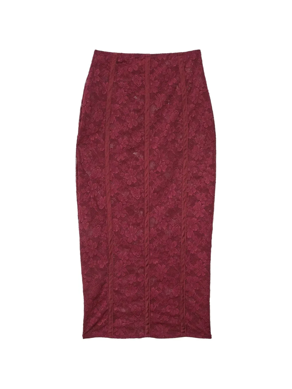 Fleur Du Mal Le Strech lace panelled skirt - Rosso