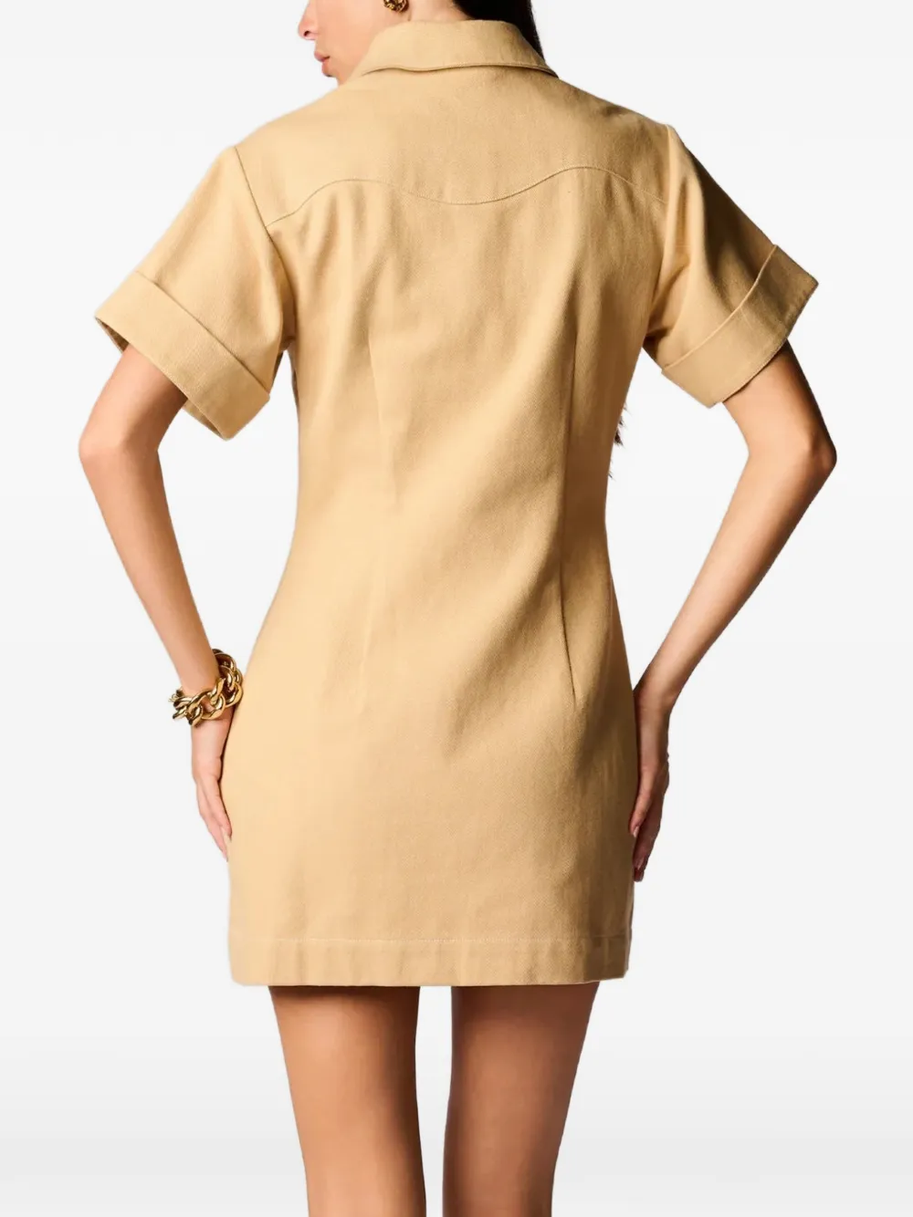 HEVRON Beca jurk met yoke-detail Beige