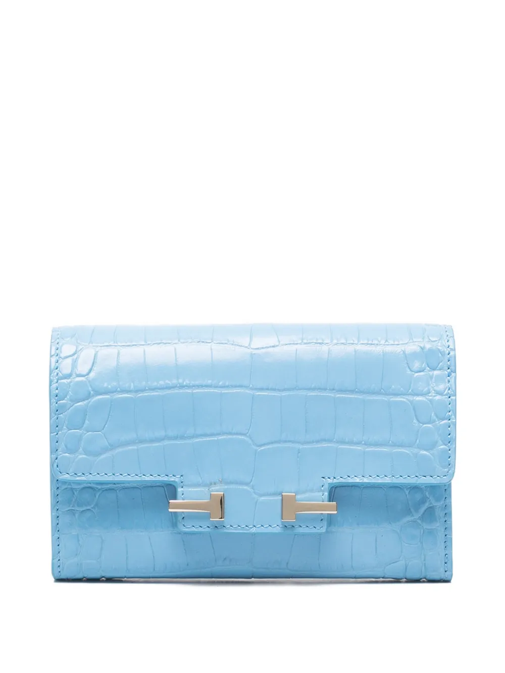 TOM FORD crocodile-effect T-bar wallet - Blau