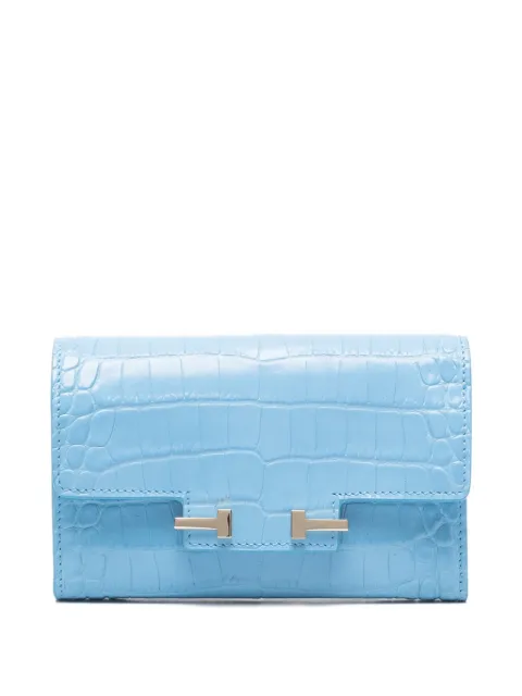 TOM FORD crocodile-effect T-bar wallet