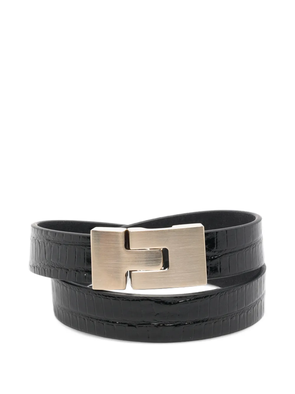 TOM FORD lizard-effect leather bracelet - Nero