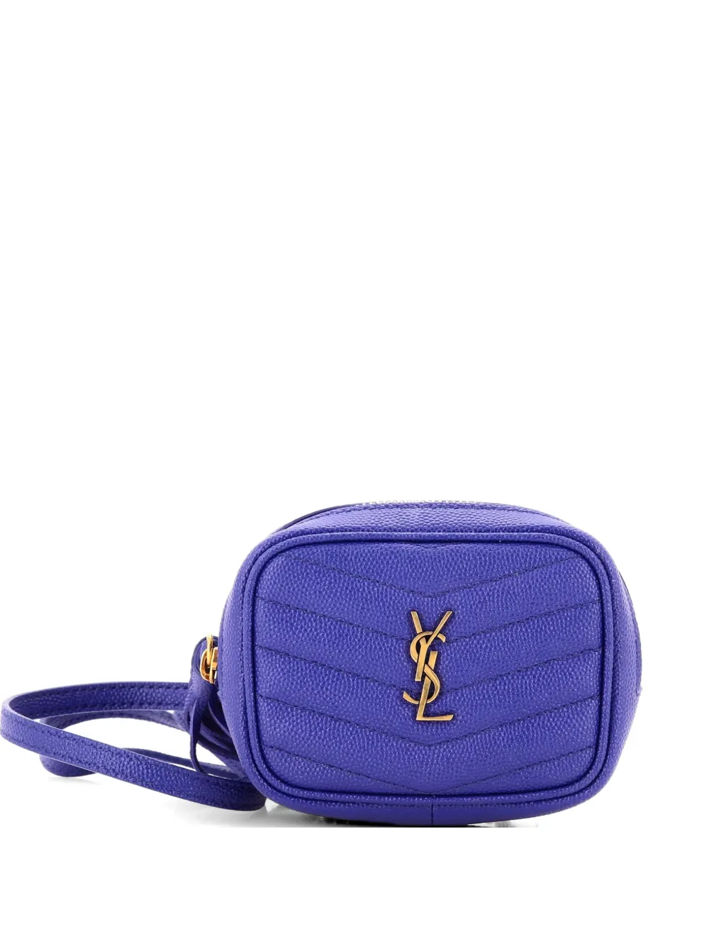Saint Laurent Pre-Owned Baby Lou Kameratasche aus Leder mit Zickzackmuster - Blau