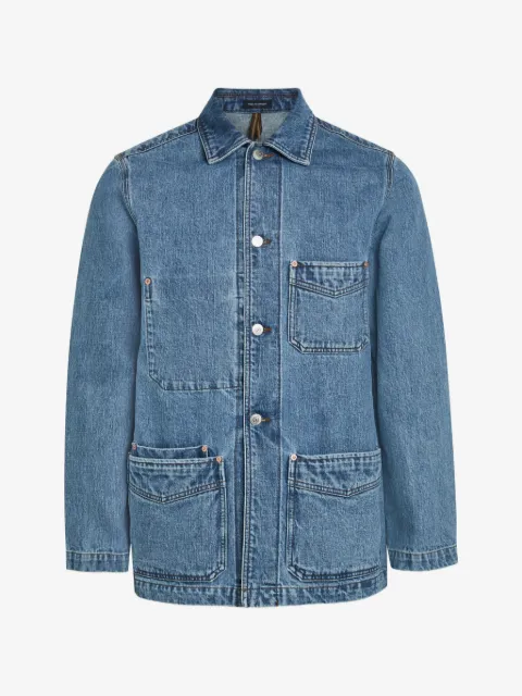 Drake's washed-finish denim jacket