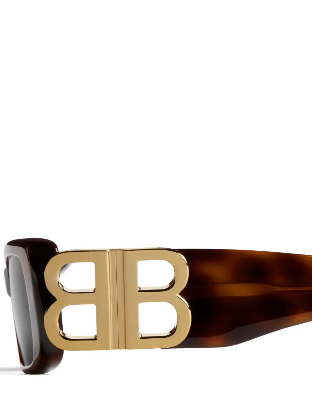 Balenciaga Eyewear Zonnebril met rechthoekig montuur Bruin