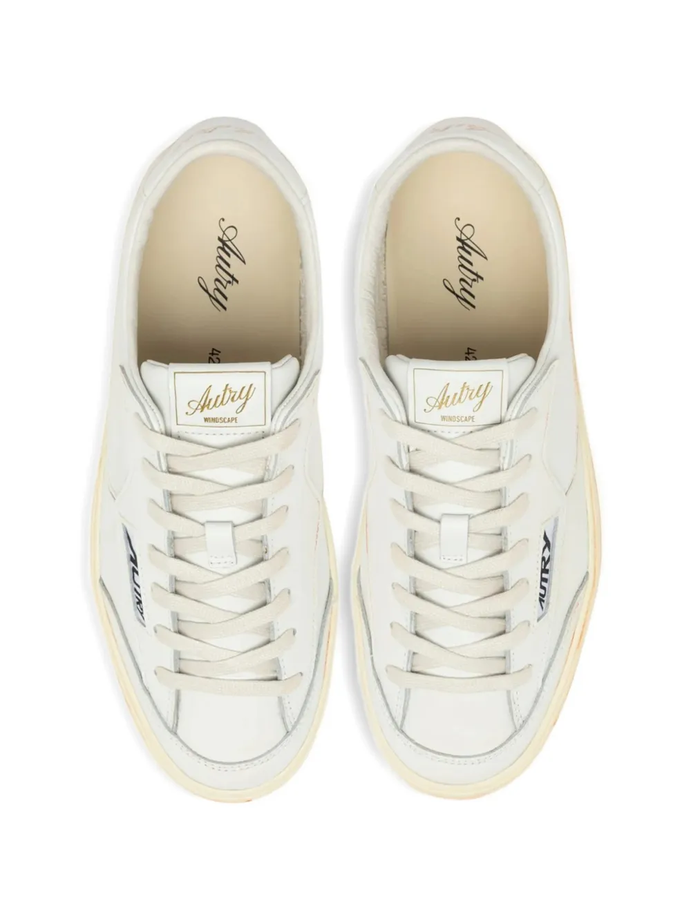 Autry Windscape leren sneakers met logopatch Beige