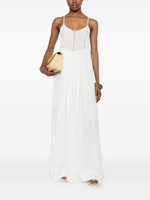 Jucca pointelle-knit spaghetti-strap maxi dress