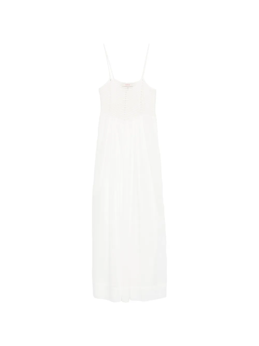 Jucca pointelle-knit spaghetti-strap maxi dress - Bianco