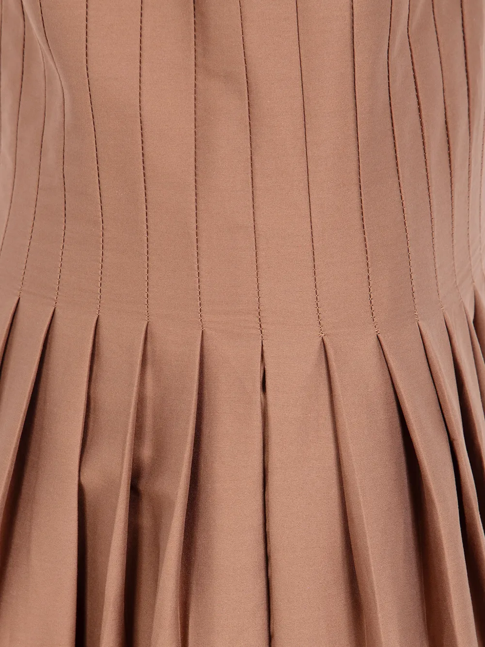 Semicouture Geplooide jurk met ceintuur Beige