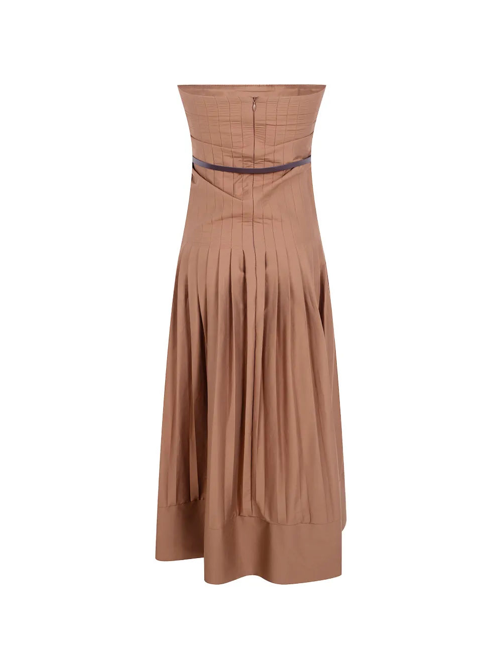 Semicouture Geplooide jurk met ceintuur Beige