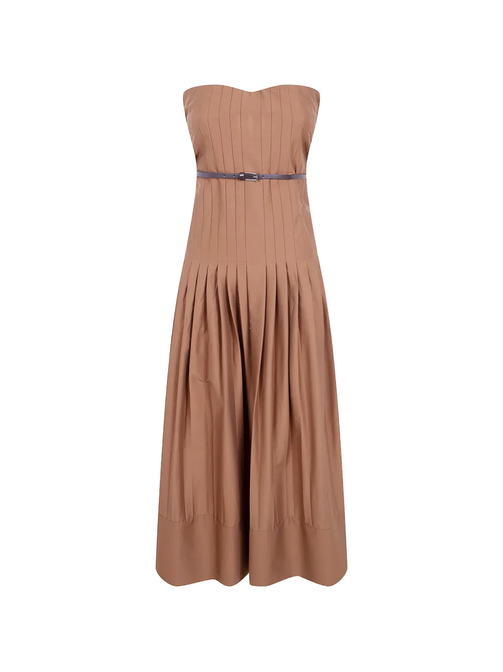 Semicouture belted pleated dress - Toni neutri