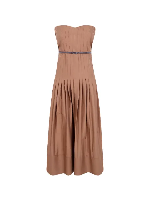 Semicouture belted pleated dress