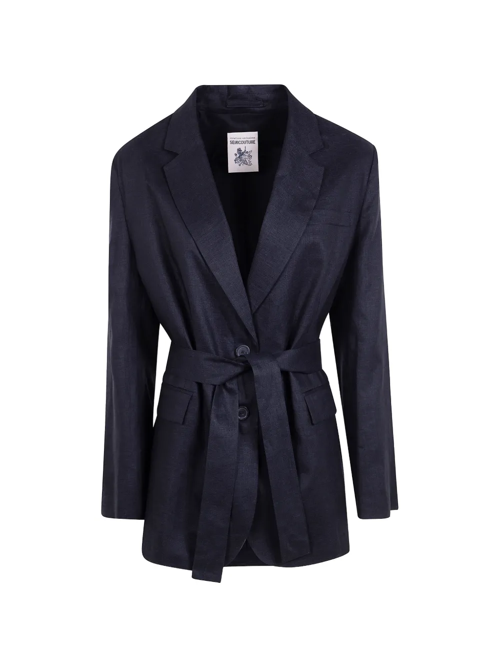 Semicouture belted single-breasted blazer - Nero