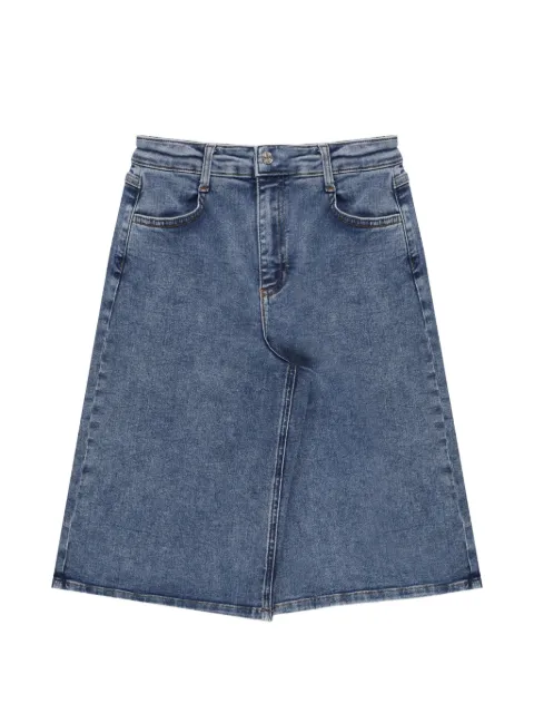 TWINSET Kids logo-lettering denim shorts