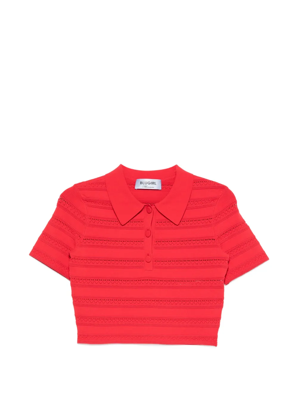 Blugirl crochet-detail polo top - Rosso