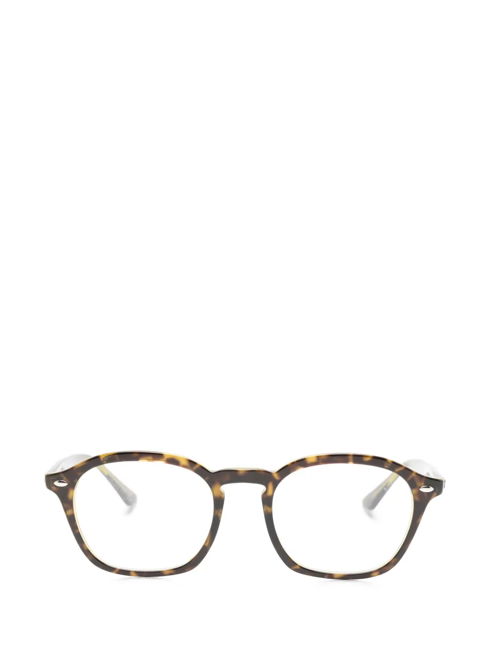 Ray-Ban tortoiseshell-effect geometric-frame glasses - Verde
