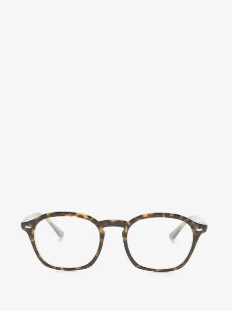 Ray-Ban tortoiseshell-effect geometric-frame glasses