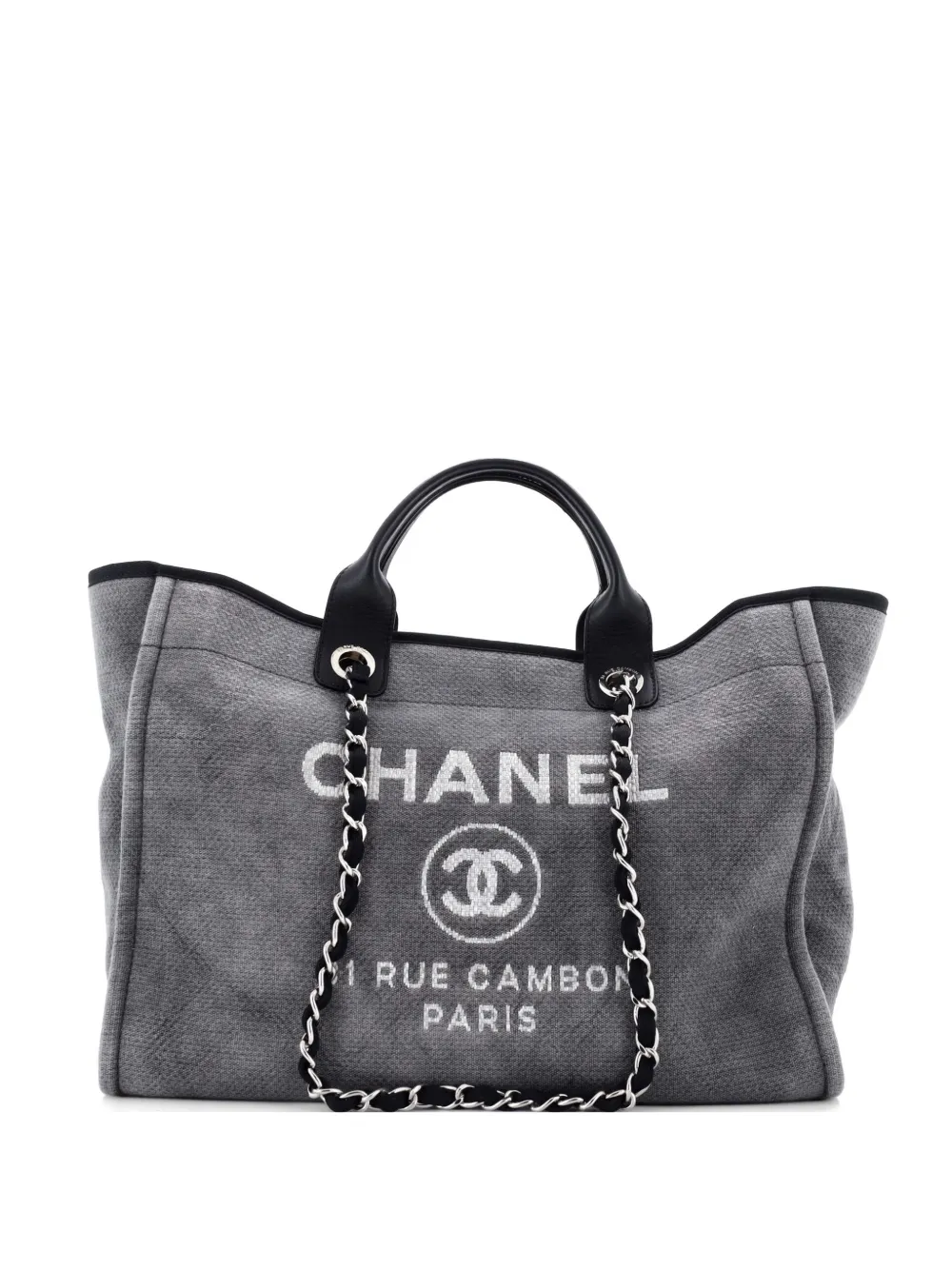 CHANEL Pre-Owned Borsa tote Deauville media in tela - Grigio