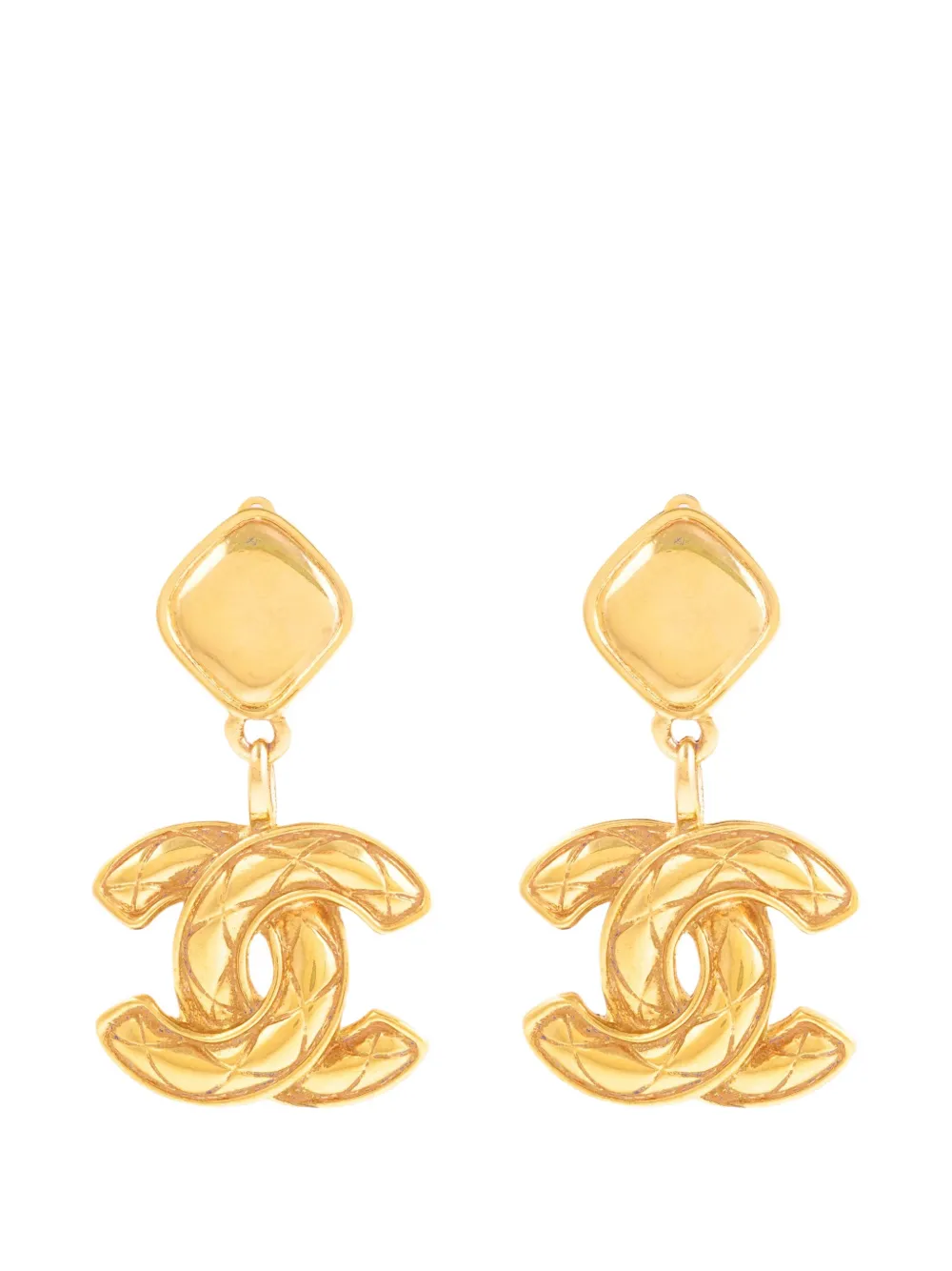 CHANEL Pre-Owned 1980 Interlocking CC earrings - Oro