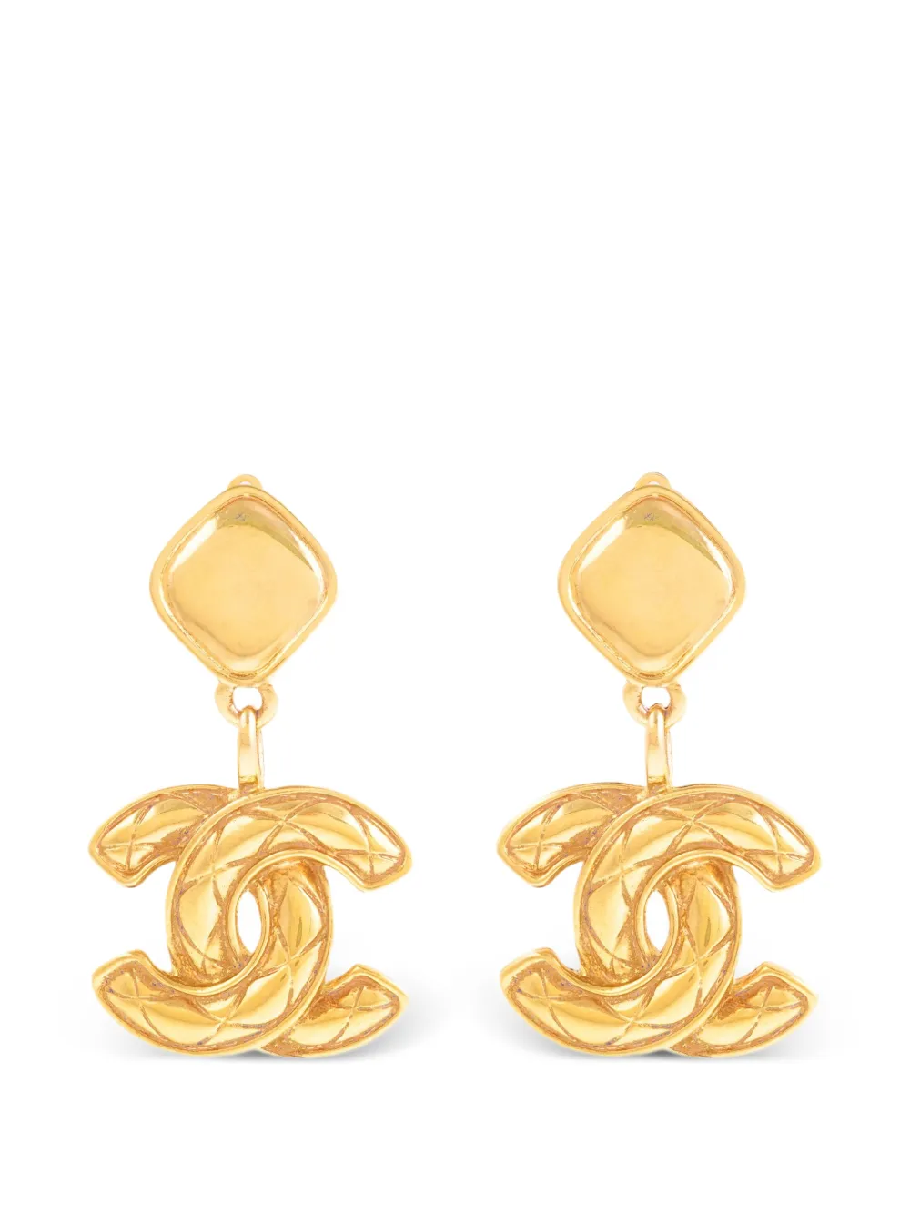 CHANEL Pre-Owned 1980 Interlocking CC earrings - Gold