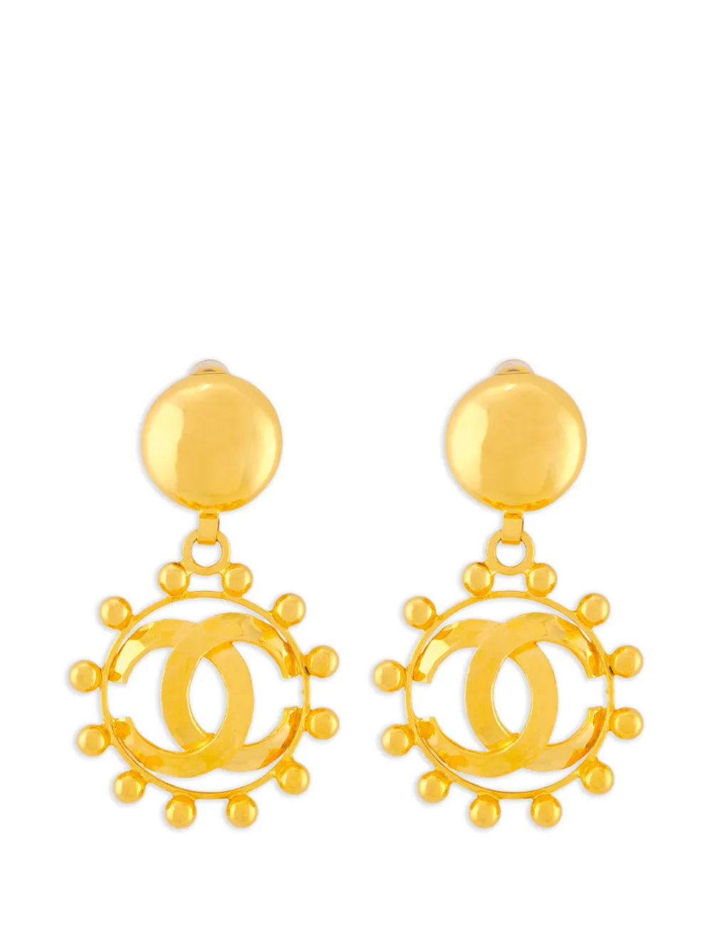 CHANEL Pre-Owned 1980 clip-on earrings - Oro