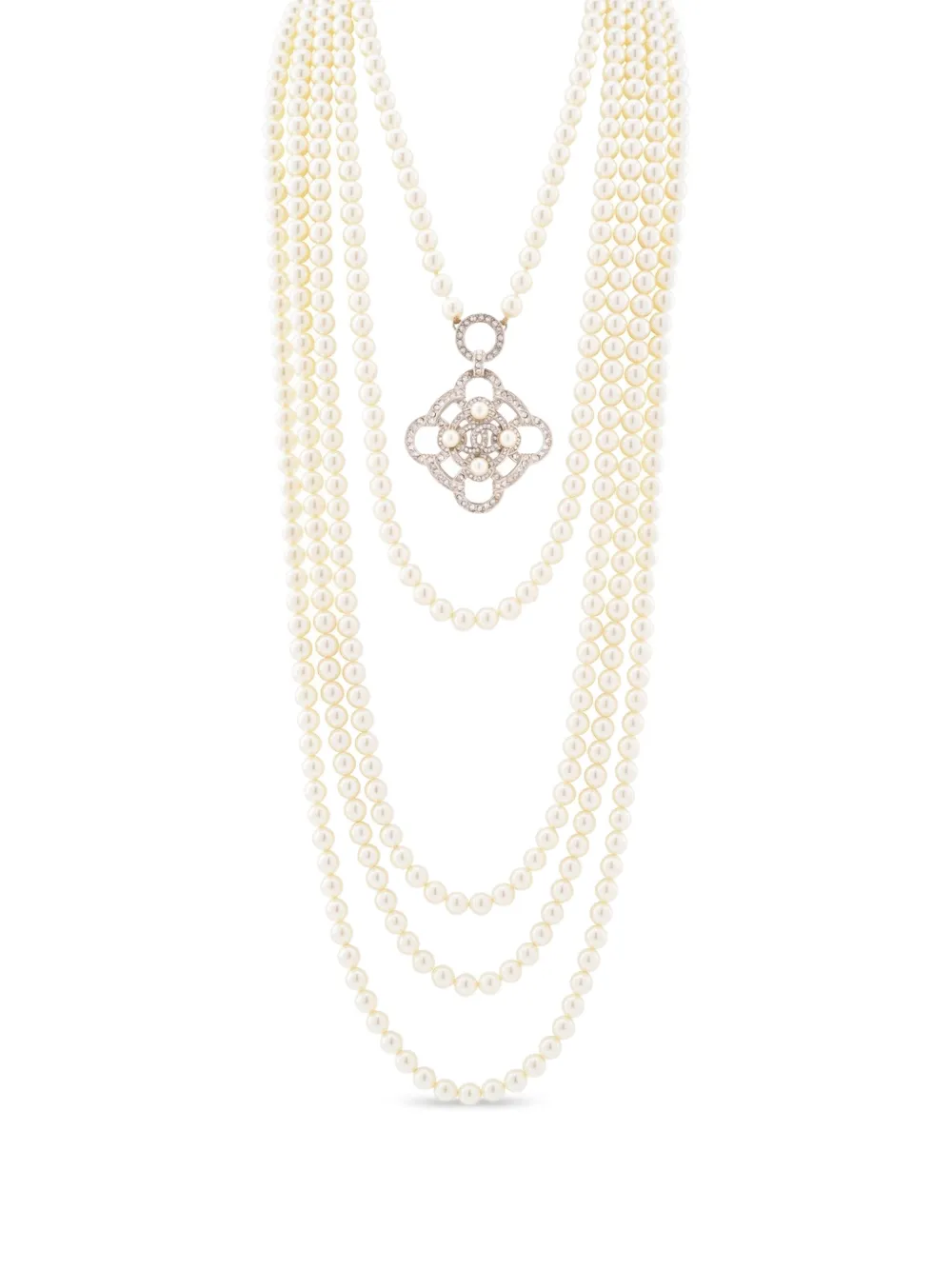 CHANEL Pre-Owned 2016 faux-pearl necklace - Argento