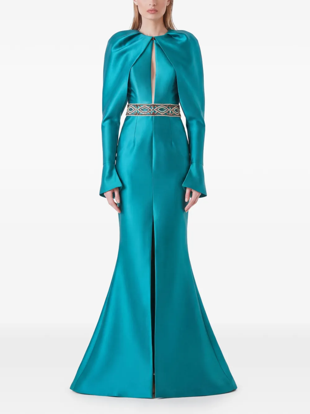 Gattinolli by Marwan Avondjurk met open rug en kralentaille Blauw