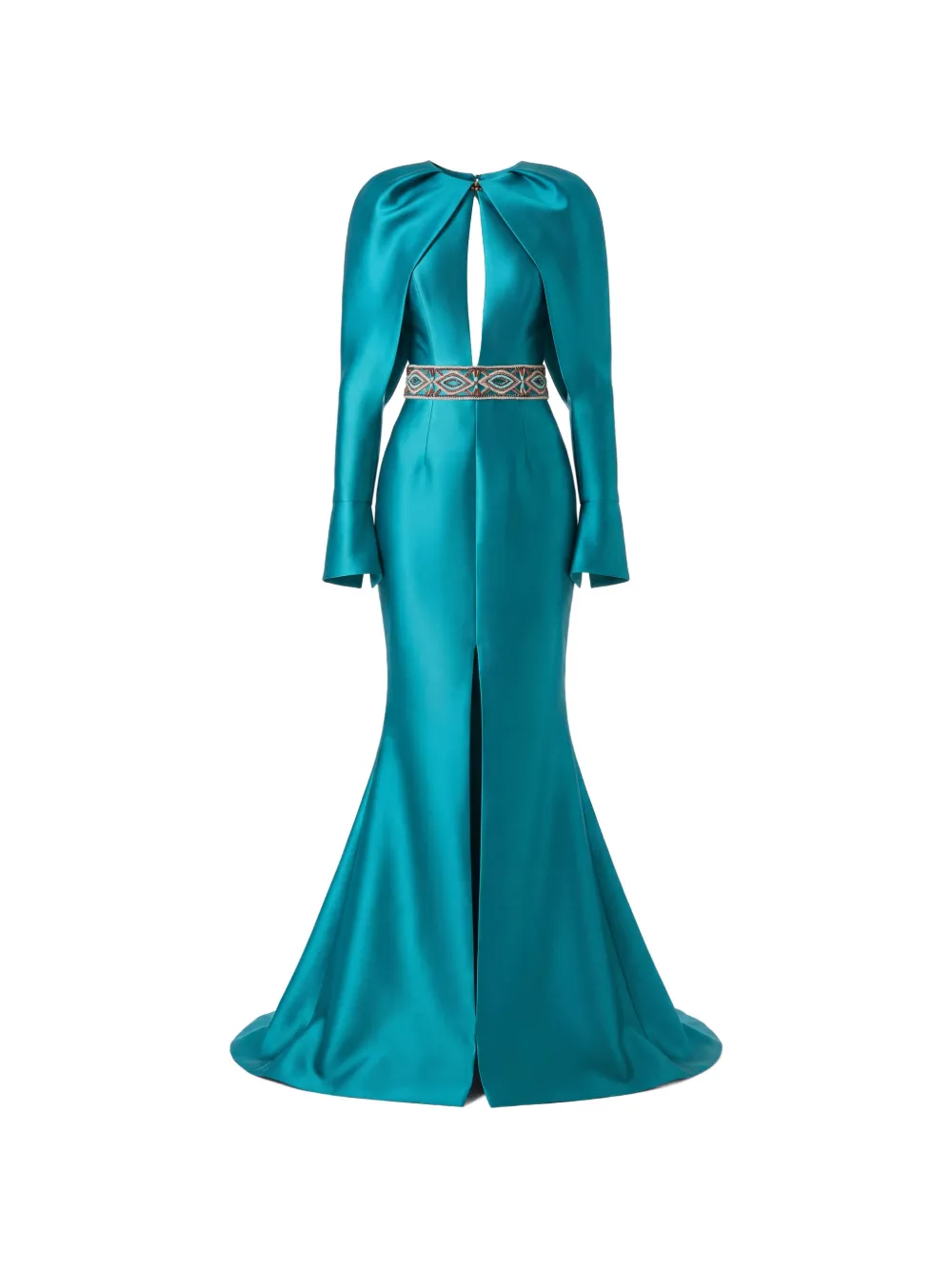 Gattinolli by Marwan beaded-waist open-back gown - Blau