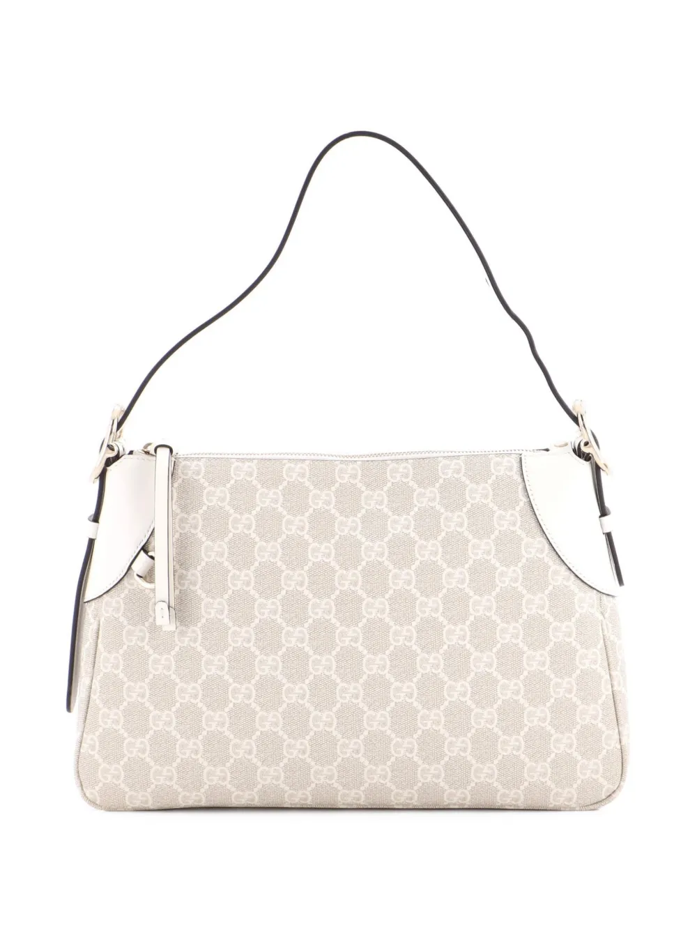 Gucci Pre-Owned Emblem GG Coated Canvas with Leather Medium shoulder bag - Toni neutri