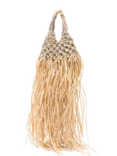 Hibourama mini Vannifique Rafia crystal-embellished fringed tote bag