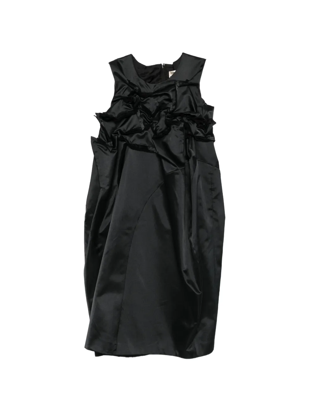 Comme Des Garçons ruffled satin-finish midi dress - Black