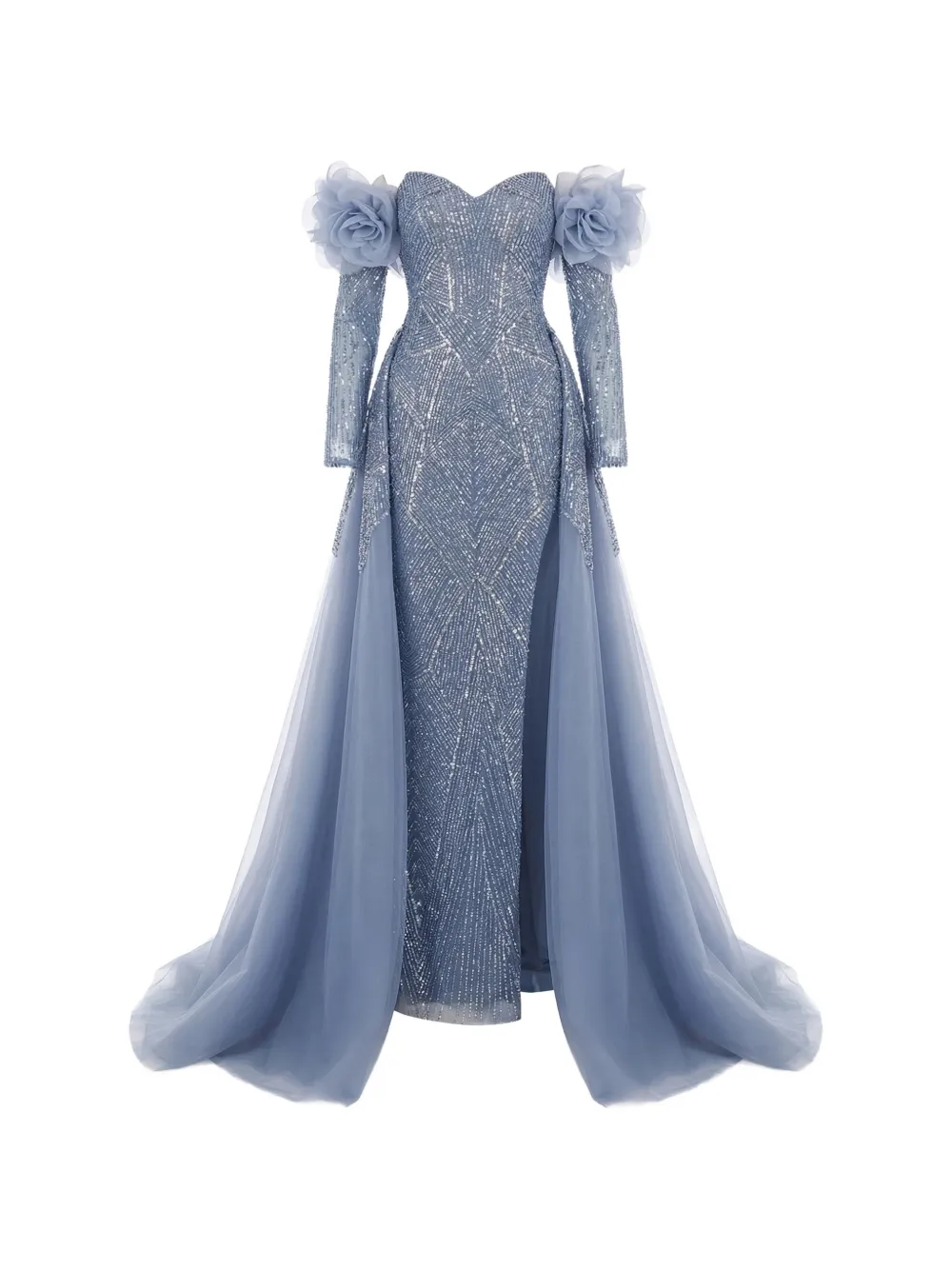 Gattinolli by Marwan off-shoulder sequin-embellished gown - Blu