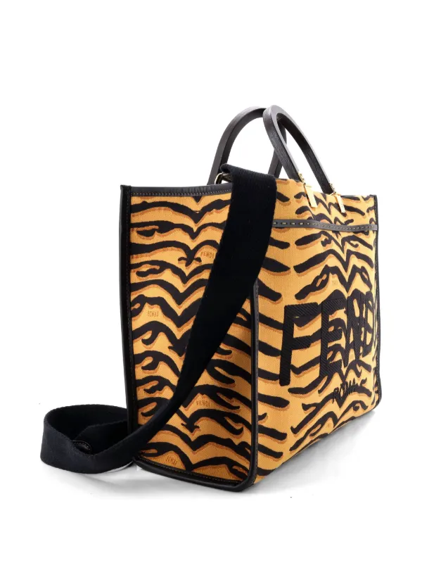 Fendi Pre-Owned Sunshine Shopper Printed Canvas Medium Tote Bag