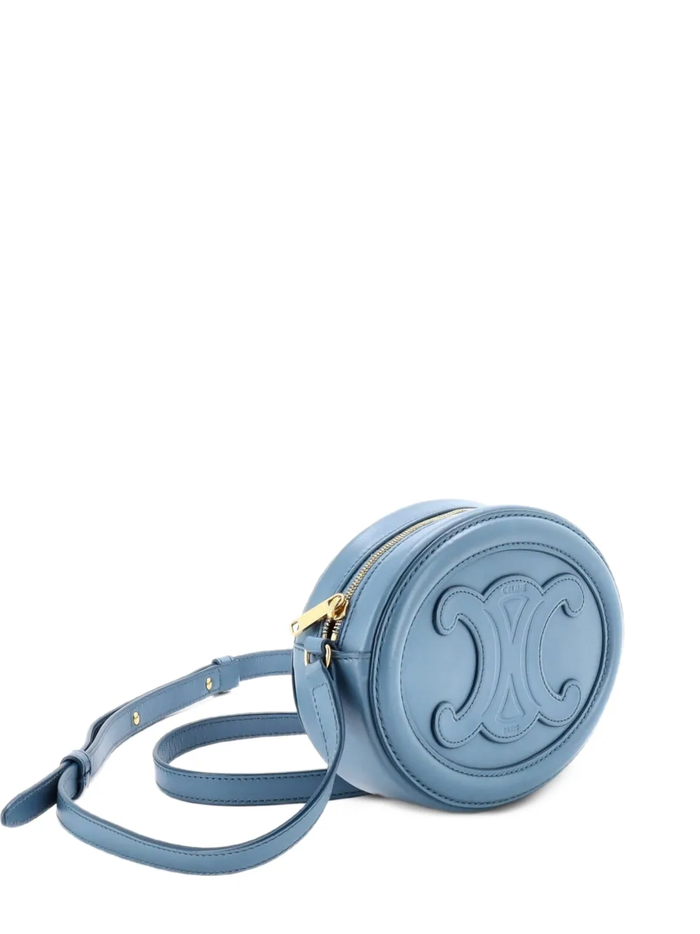 Celine Pre-Owned Triomphe Oval Leather Mini crossbody bag - Blu