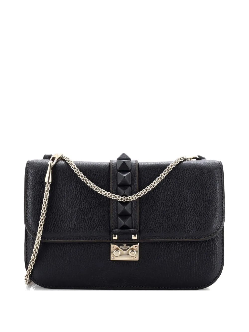 Valentino Garavani Pre-Owned Glam Lock Leather Medium shoulder bag - Nero