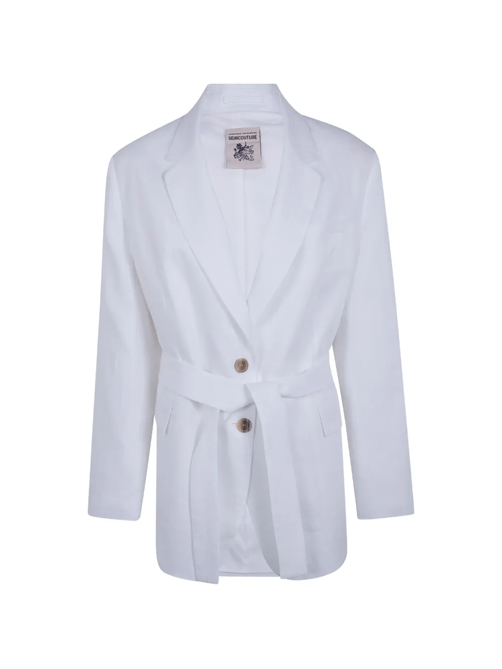 Semicouture belted blazer - Weiß