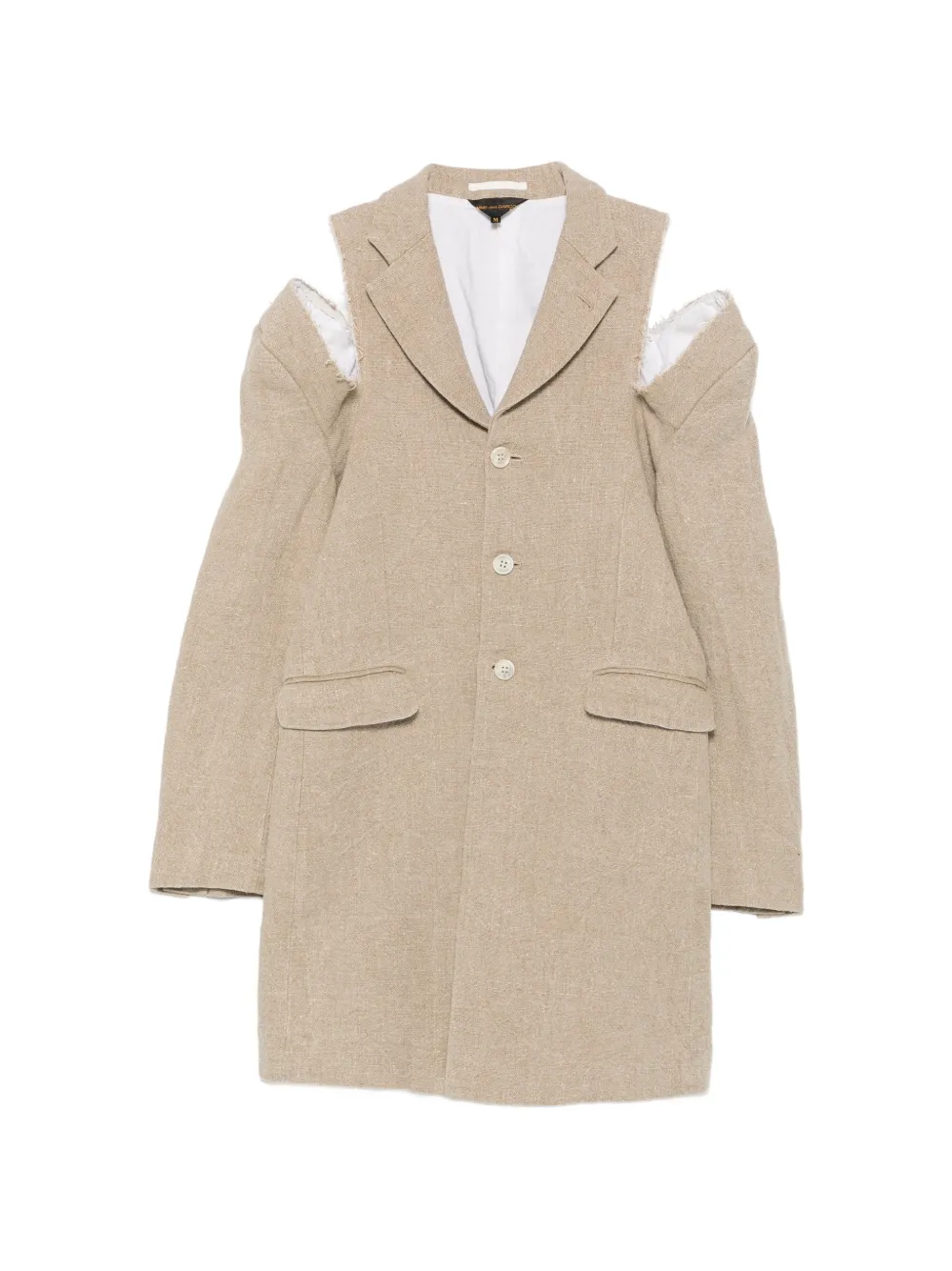 Comme Des Garçons cut-out frayed coat - Toni neutri