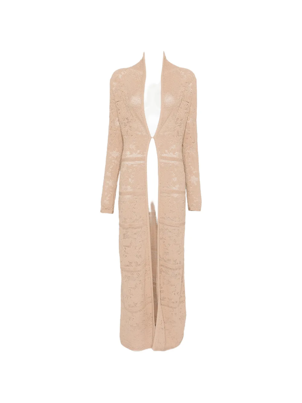 Blugirl crochet-knit long-line cardigan - Toni neutri