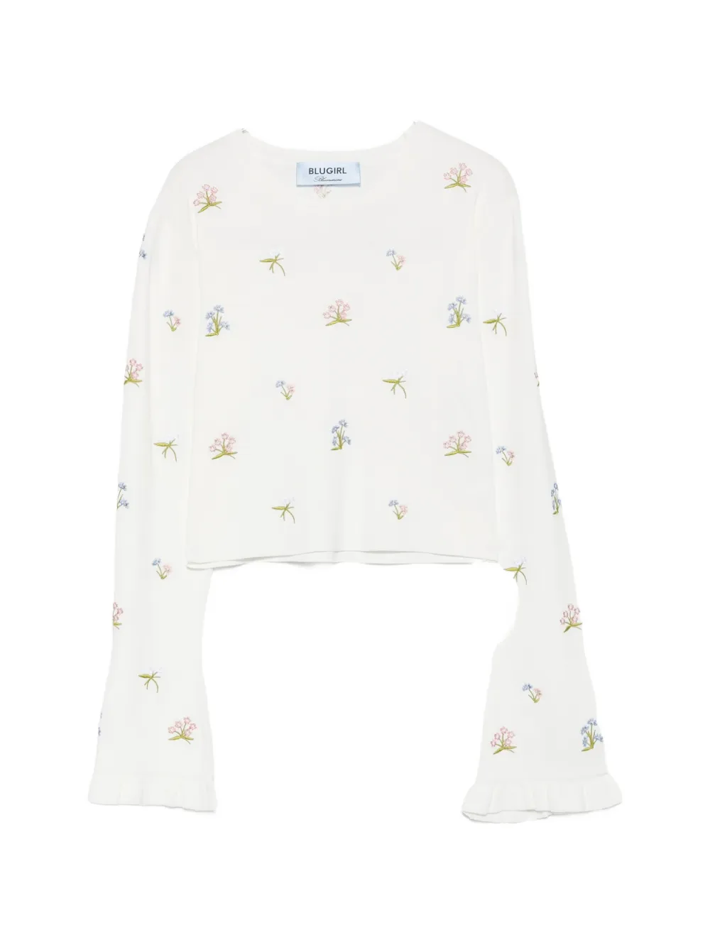 Blugirl floral-embroidered T-shirt - Bianco