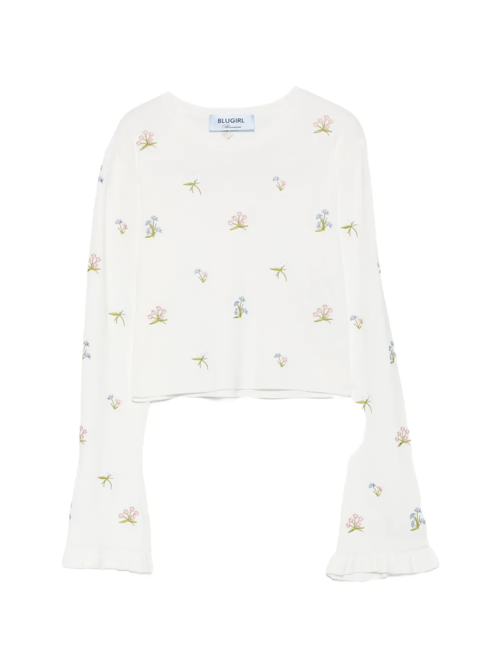 Blugirl floral-embroidered T-shirt - Weiß