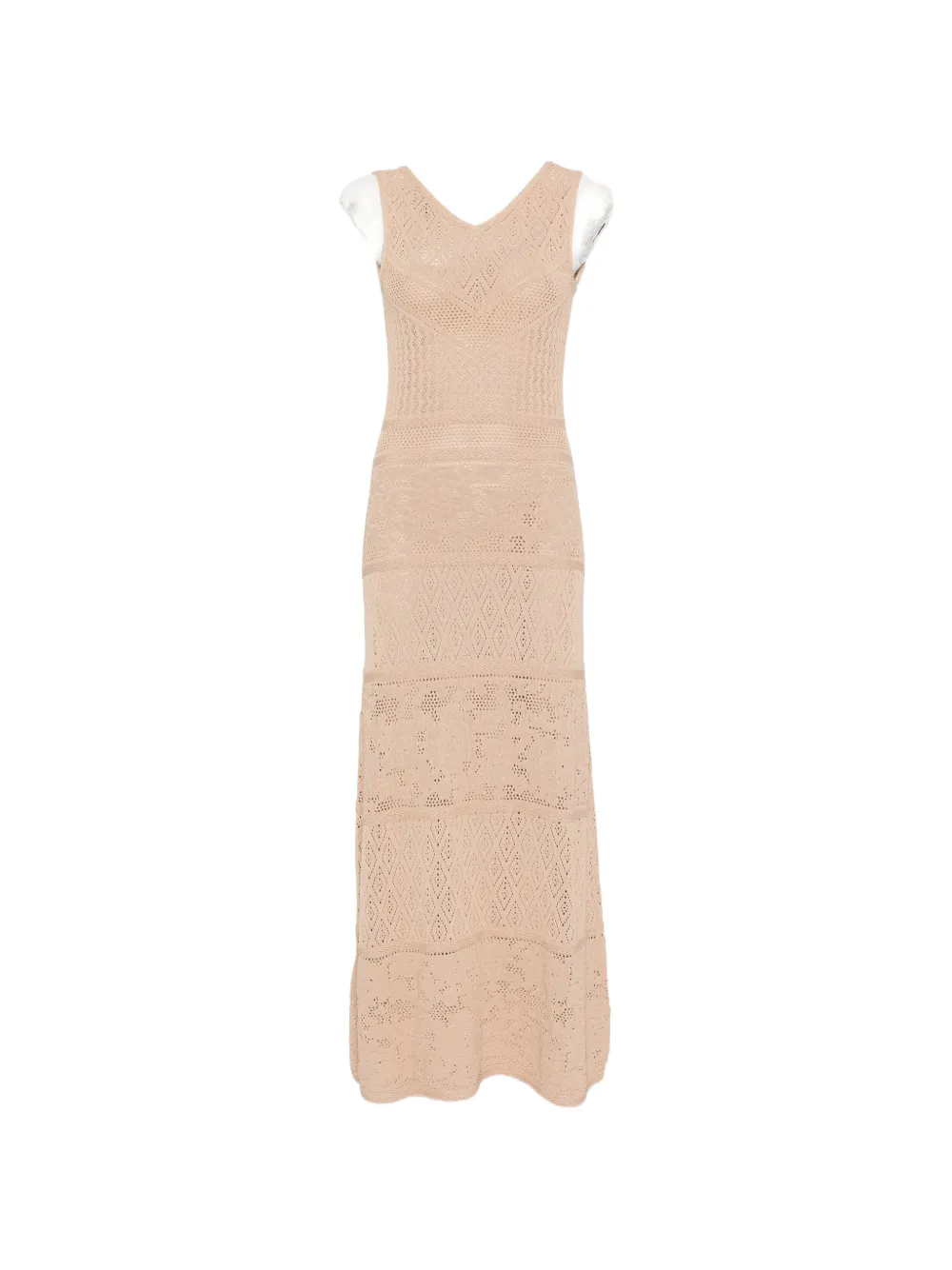 Blugirl pointelle-knit sleeveless maxi dress - Toni neutri