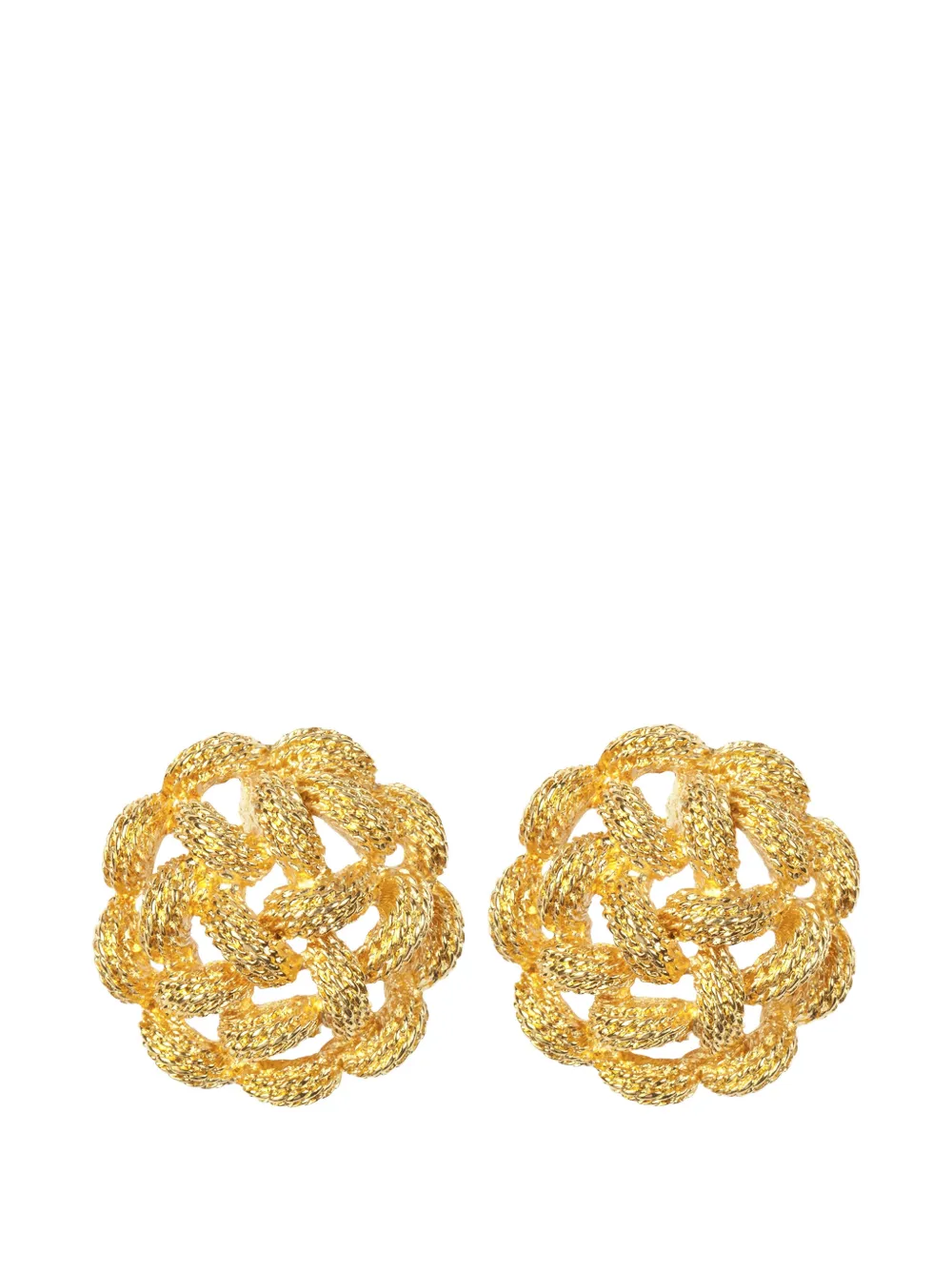 Monet Pre-Owned 1980 braided earrings - Oro